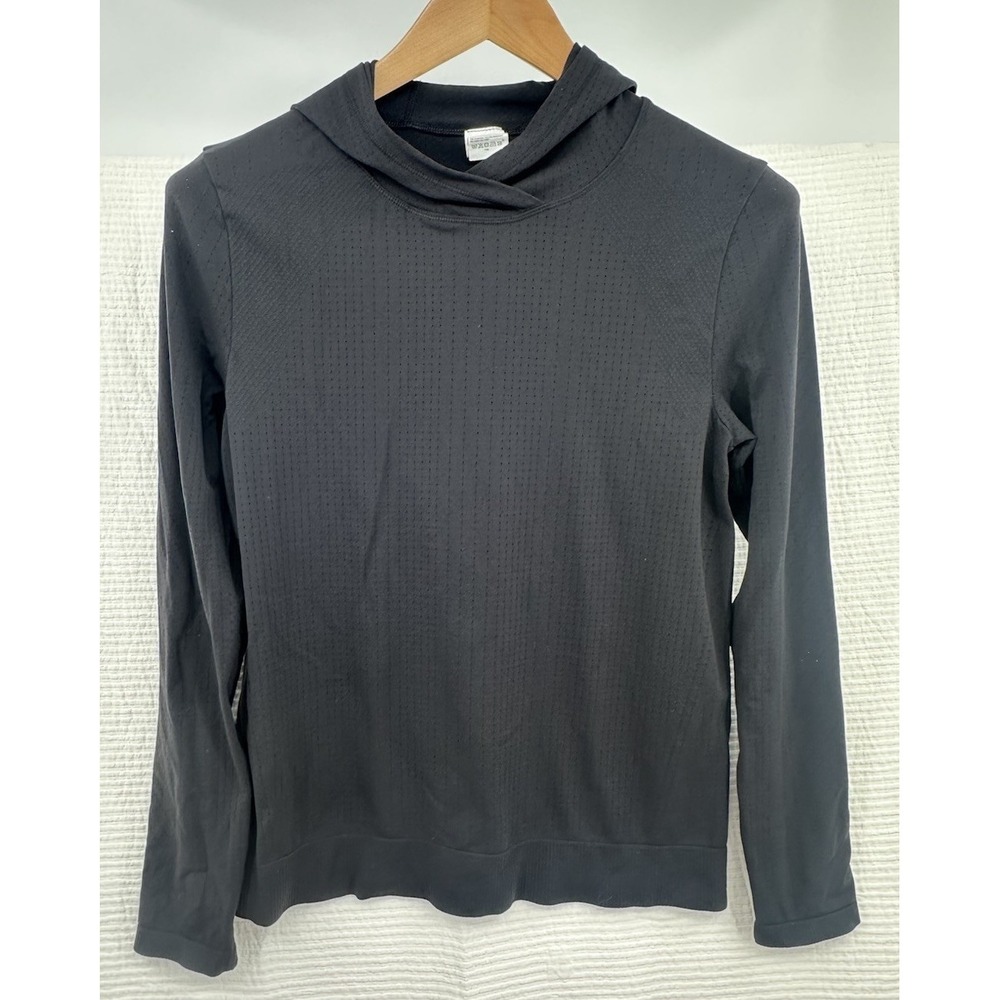 Athleta Pullover Lightweight Hoodie Black Medium Women's Running Athletic